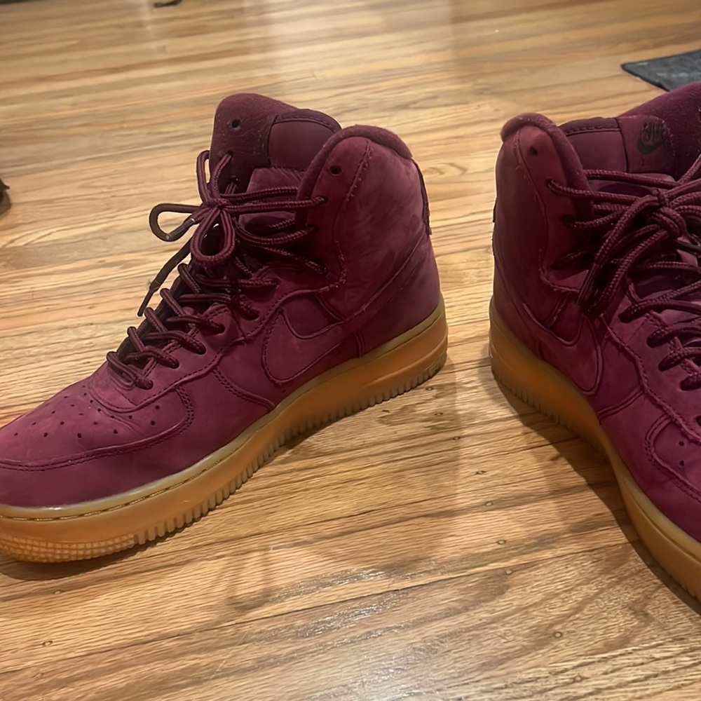 Velvet Red Air Force 1 High Tops